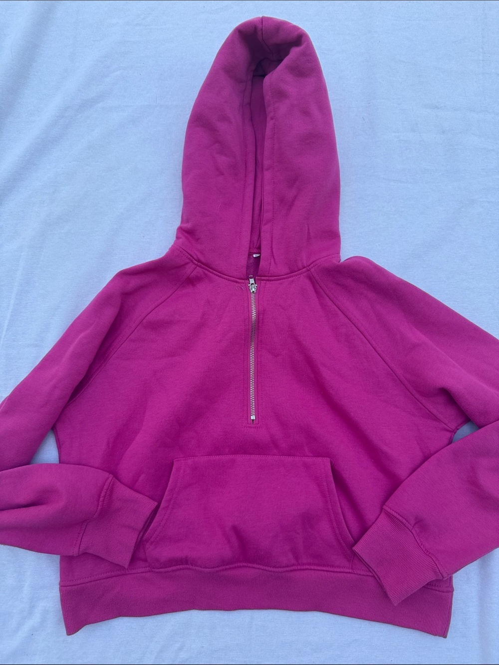 Soft activewear Magenta Half-Zip Hooded Sweatshirt